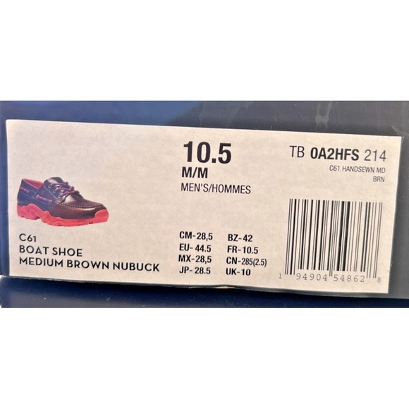 Timberland boat shoe C61 size 10.5 M/M TB OA2HFS 214 Medium Brown Nubuck - Picture 7 of 9